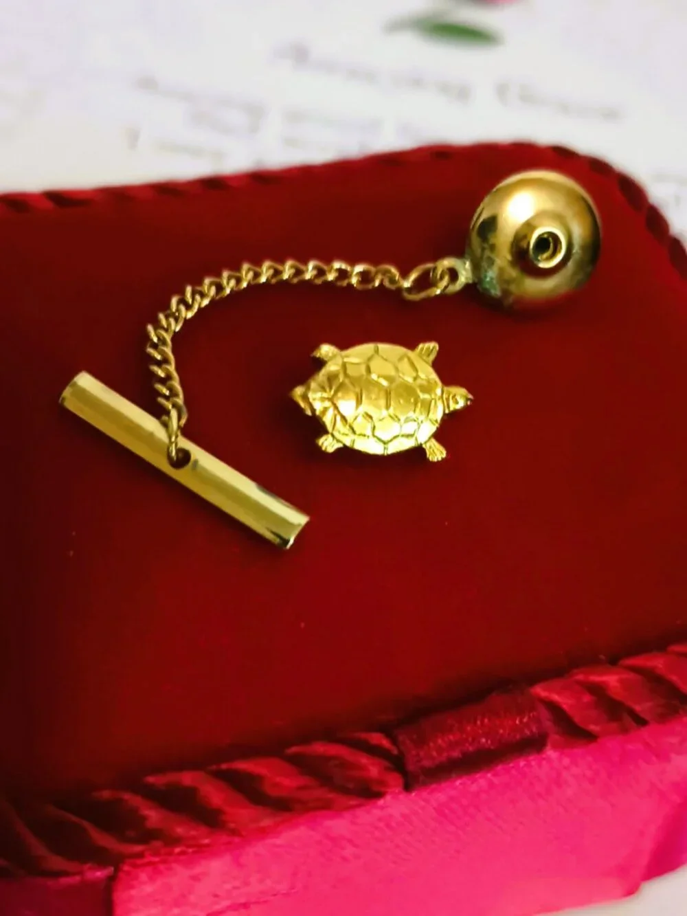 Vintage 12kgf Turtle Tie Tack Tortoise Tie Pin